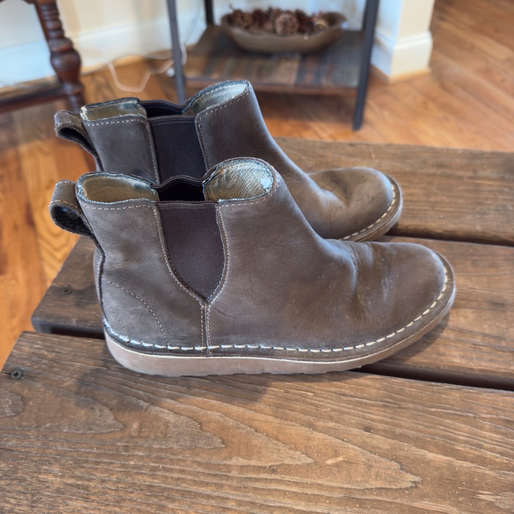 LL Bean Stonington Brown Leather Chelsea Boots Women's Ankle Boots‎ Size 7 - Picture 5 of 7